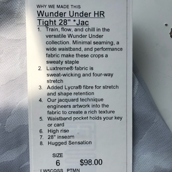 NWT Lululemon wunder under HR tight *Jac - Picture 3 of 5